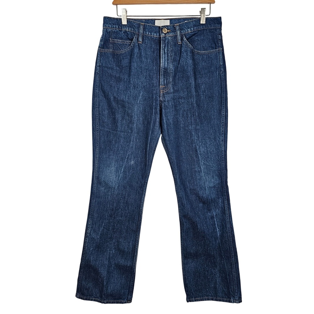 FRAME Le Italien Pixie Flare Leg Jeans Rigid Cotton Indigo Blue Denim Women's 30